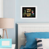 Grappige Krokodil Pun Rock Out Met Uw Croc Out Folie Afdrukken (Insitu (Slaapkamer))