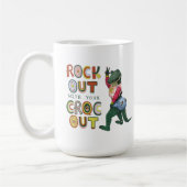 Grappige Krokodil Pun Rock Out Met Uw Croc Out Koffiemok (Links)