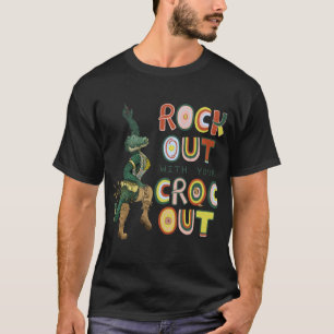 Grappige Krokodil Pun Rock Out Met Uw Croc Out T-shirt