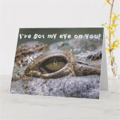 Grappige Krokodil Reptiel - Ik Heb Mijn Oog Op Jou Kaart (Gele Bloem)