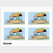 Grappige Krokodil Tour Boat Comic Rechthoekige Sticker (Vel)