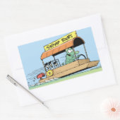 Grappige Krokodil Tour Boat Comic Rechthoekige Sticker (Envelop)