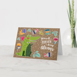 Grappige Krokodil Valentijnsdag Feestdagen Kaart