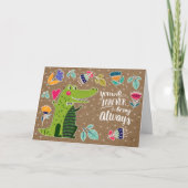 Grappige Krokodil Valentijnsdag Feestdagen Kaart (Voorkant)