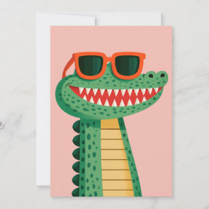 Grappige Krokodil Zonnebril Cute Cartoon Dier Aankondiging