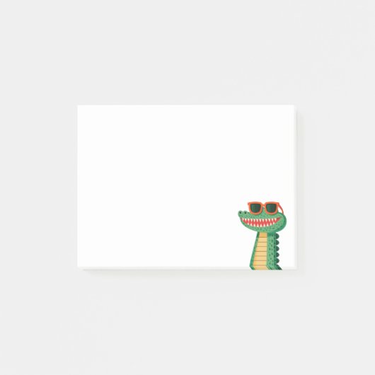 Grappige Krokodil Zonnebril Schattig Cartoon Dier Post-it® Notes (Voorkant)