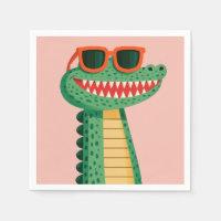 Grappige Krokodil Zonnebril Schattig Cartoon Dier
