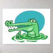 grappige krokodille oke cartoon poster (Voorkant)