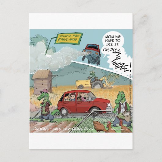 Grappige Krokodillenboerderij Briefkaart (Voorkant)