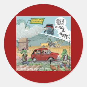 Grappige Krokodillenboerderij Ronde Sticker