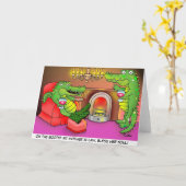 Grappige krokodilMoeder in de groetenkaart van de Kaart (Gele Bloem)