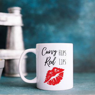 Grappige Kromme Heupen Rode Lippen Koffiemok