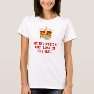 GRAPPIGE KRONING VAN CHARLES MIJN UITNODIGING IS V T-SHIRT