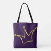 Grappige Kroon goud + je achtergrond & tekst Tote Bag (Achterkant)