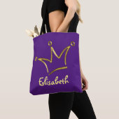Grappige Kroon goud + je achtergrond & tekst Tote Bag (Dichtbij)