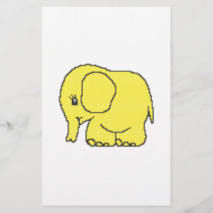 Grappige kruissteek gele olifant flyer