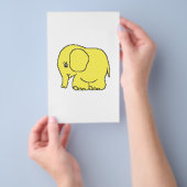 Grappige kruissteek gele olifant flyer (Hand)