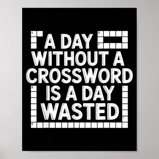 Grappige kruiswoordpuzzel Woordspel Nerd Poster (Voorkant)
