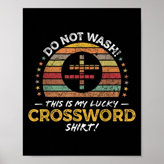 Grappige kruiswoordpuzzelspeler Quote Graphic Poster (Voorkant)