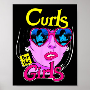 Grappige Krullen Voor Meisjes Gym Fitness Krachttr Poster
