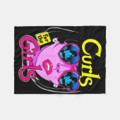 Grappige krullen voor meisjes gym gewichtheffen bo fleece deken (Voorkant (Horizontaal))