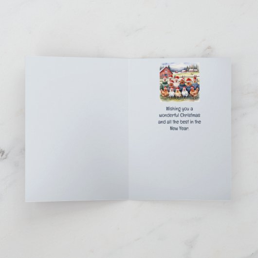 Grappige kudde van ons kippen groep kerstwensen kaart (Binnen)
