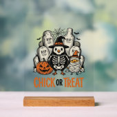 Grappige Kuiken Of Behandeling Halloween Kip Grafi Acryl Bord (Neutraal)