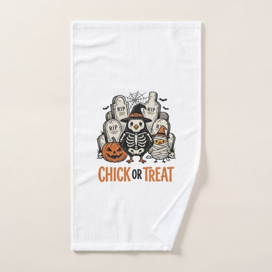 Grappige Kuiken Of Behandeling Halloween Kip Grafi Handdoek (Handdoek)