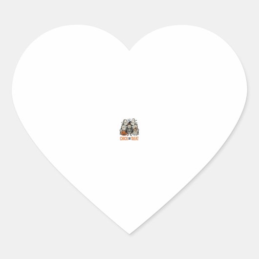 Grappige Kuiken Of Behandeling Halloween Kip Grafi Hart Sticker (Voorkant)