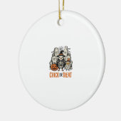 Grappige Kuiken Of Behandeling Halloween Kip Grafi Keramisch Ornament (Links)