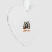 Grappige Kuiken Of Behandeling Halloween Kip Grafi Ornament (voorkant)