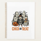 Grappige Kuiken Of Behandeling Halloween Kip Grafi Planner (Voorkant)