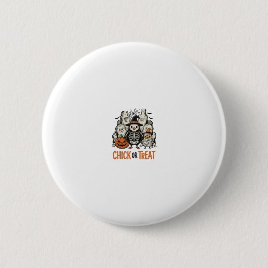 Grappige Kuiken Of Behandeling Halloween Kip Grafi Ronde Button 5,7 Cm (Voorkant)