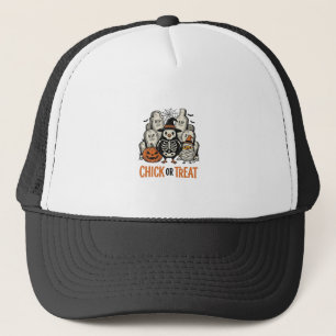 Grappige Kuiken Of Behandeling Halloween Kip Grafi Trucker Pet