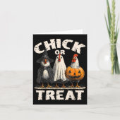 Grappige kuiken of trakteer kippen spookachtige ha kaart (Voorkant)