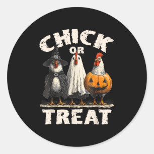 Grappige kuiken of trakteer kippen spookachtige ha ronde sticker