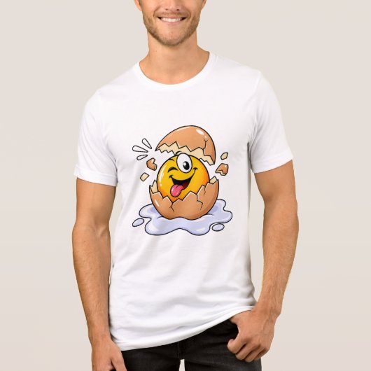 Grappige Kuiken Uit Ei Cartoon Tri-Blend Shirt (Voorkant)