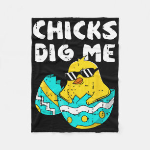 Grappige kuikens graven me voor mannen jongens Kin Fleece Deken