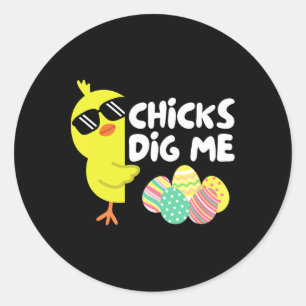 Grappige Kuikens Vinden Mij Pasen Gelukkig Pasen K Ronde Sticker