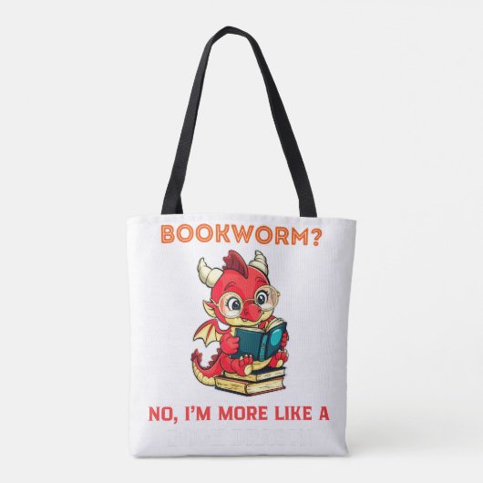 Grappige kunst draken lezen boeken mythische wezen tote bag (Achterkant)