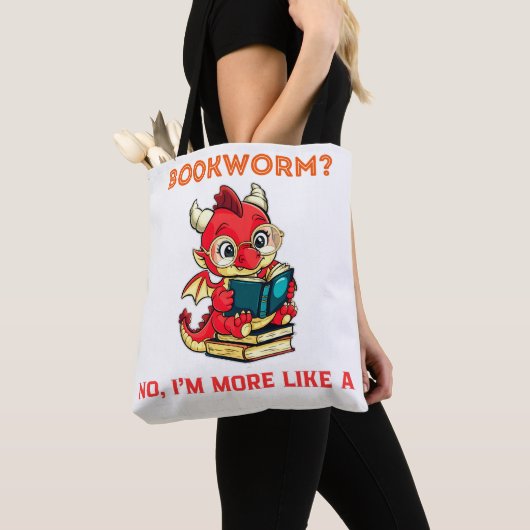 Grappige kunst draken lezen boeken mythische wezen tote bag (Dichtbij)