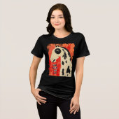 Grappige kunst paard zijdelingse blik aangepaste t Tri-Blend shirt (Voorkant volledig)