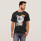 Grappige Kunstenaar Kat Schilderen Professioneel V T-shirt (Voorkant volledig)