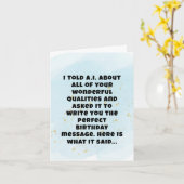 Grappige kunstmatige intelligentie broer verjaarda kaart (Gele Bloem)