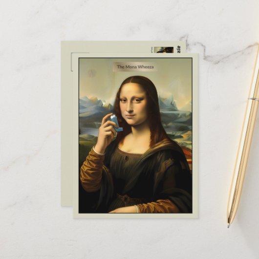 Grappige Kunstparodie Briefkaart (Voorkant / Achterkant in situ)