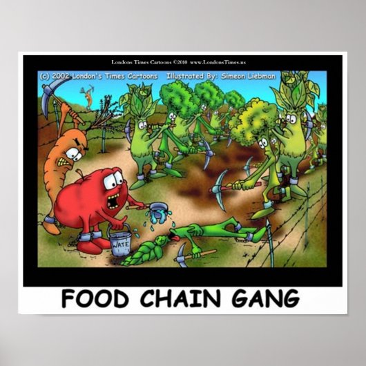 Grappige Kunstposters over de Voedselketen Bende Poster (Voorkant)