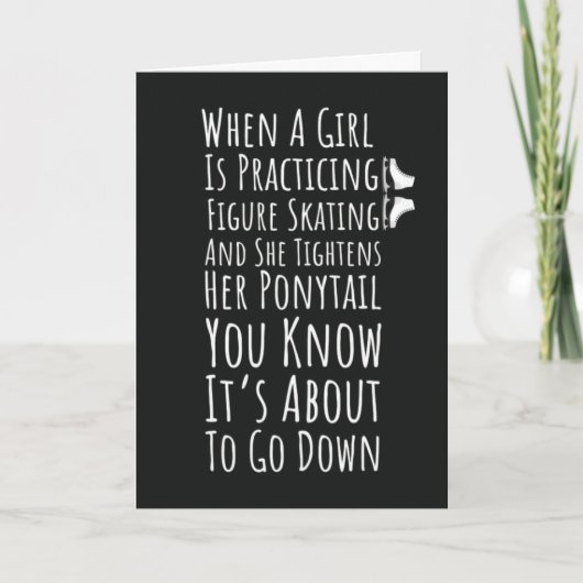 Grappige kunstschaatskaart voor haar tiener meisje kaart (Voorkant)