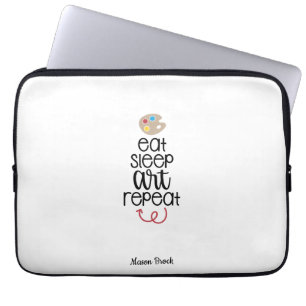 Grappige kunststudent gepersonaliseerd schoolcadea laptop sleeve