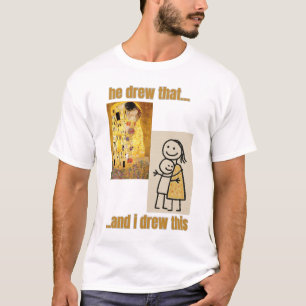 Grappige kunstvergelijking met Klimt en Stick Figu T-shirt