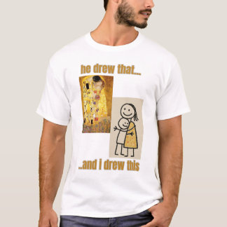 Grappige kunstvergelijking met Klimt en Stick Figu T-shirt